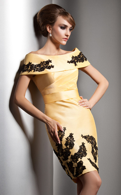Nauwaansluitend Open-Schouder Knielengte Taf Avondjurk met Lace (017005591)