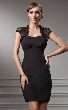 Gaine Cœur Mi-longues mousseline de soie dentelle Robe de Cocktail (016021212)